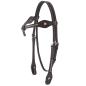 Preview: dunkelbraune Westerntrense aus robustem Harness Leder