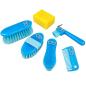Preview: York Putz-Set Sweety für Kinder in Blau mit Bürsten, Hufkratzer, Kamm und Schwamm