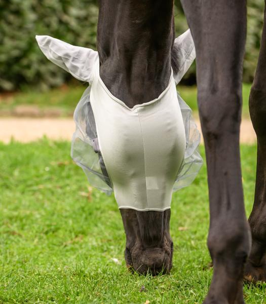 Waldhausen Fliegenmaske Skinny aus Elastikmaterial in Silbergrau,  Rückansicht