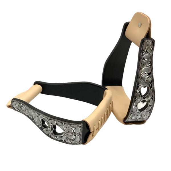 Staffe Western HKM - Marrone Scuro In Alluminio Con Battistrada In Pelle - Foto 13