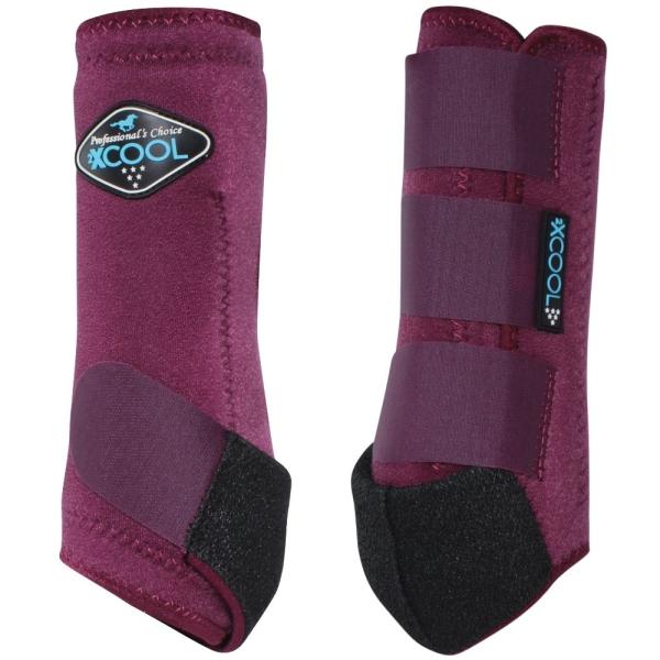 2XCool Vorderbein-Gamaschen für Pferde von Professionals Choice, 2er Set – leichte, atmungsaktive Schutzgamaschen Weinrot