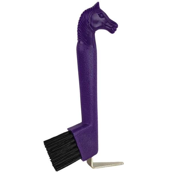 york hufauskratzer mit pferdekopf pferd putzzeug hufpflege violett