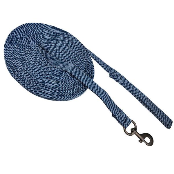 Longierleine blau mit stabilem Karabinerhaken für sicheres Longieren und Training