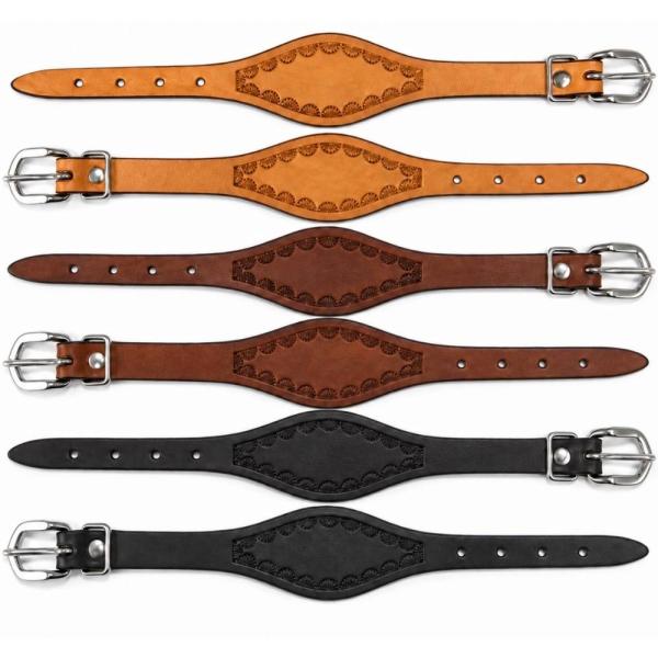 Steigbügelhalteriemen Hobble Straps in drei verschiedenen Brauntönen