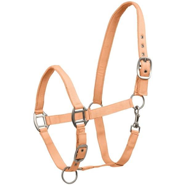 Waldhausen Halfter Satin weich unterlegt in Pfirsich für empfindliche Pferde