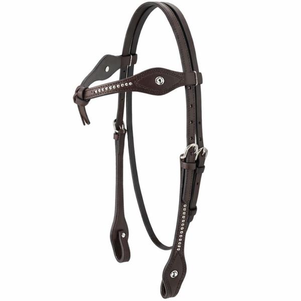 dunkelbraune Westerntrense aus robustem Harness Leder