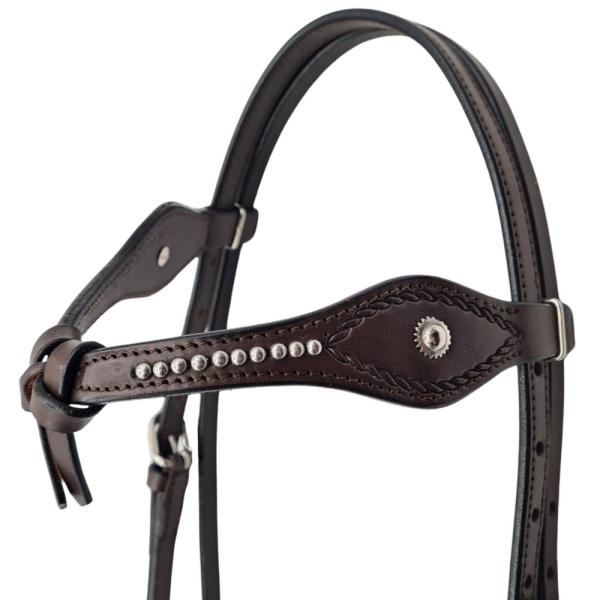 Dark Knotted with Dots Headstall