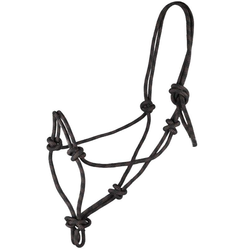 Waldhausen Knotenhalfter für Bodenarbeit und Horsemanship Training schwarz und braun