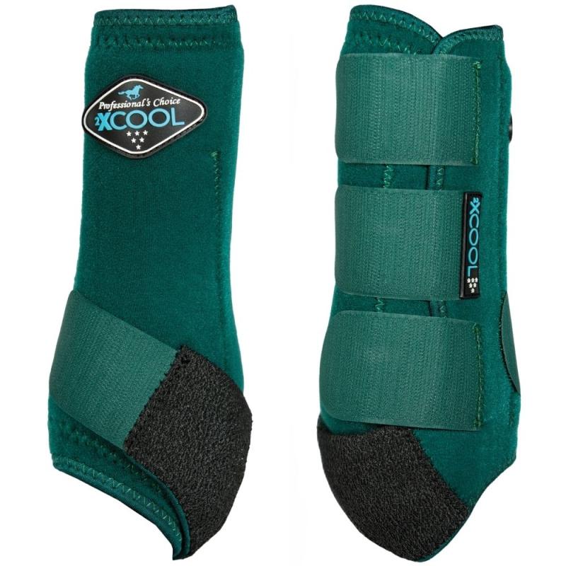 2XCool Vorderbein-Gamaschen für Pferde von Professionals Choice, 2er Set – leichte, atmungsaktive Schutzgamaschen Grün