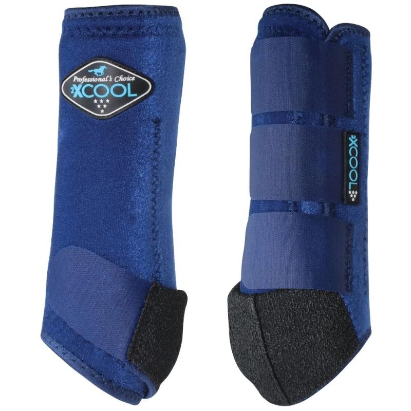 2XCool Vorderbein-Gamaschen für Pferde von Professionals Choice, 2er Set – leichte, atmungsaktive Schutzgamaschen Navy