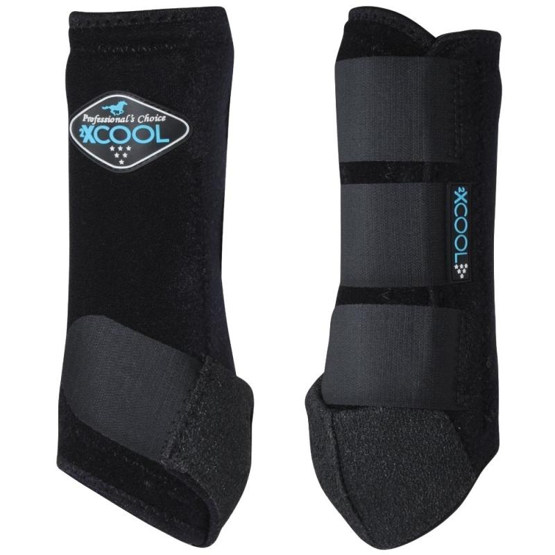 2XCool Vorderbein-Gamaschen für Pferde von Professionals Choice, 2er Set – leichte, atmungsaktive Schutzgamaschen Schwarz