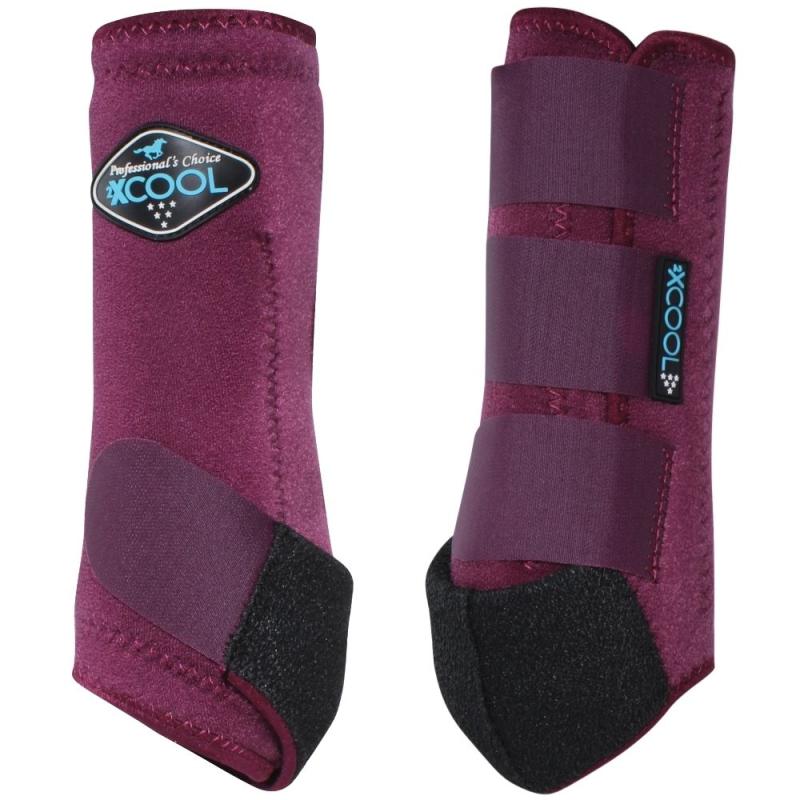 2XCool Vorderbein-Gamaschen für Pferde von Professionals Choice, 2er Set – leichte, atmungsaktive Schutzgamaschen Weinrot