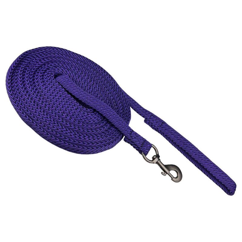 Longierleine lila mit stabilem Karabinerhaken für sicheres Longieren und Training