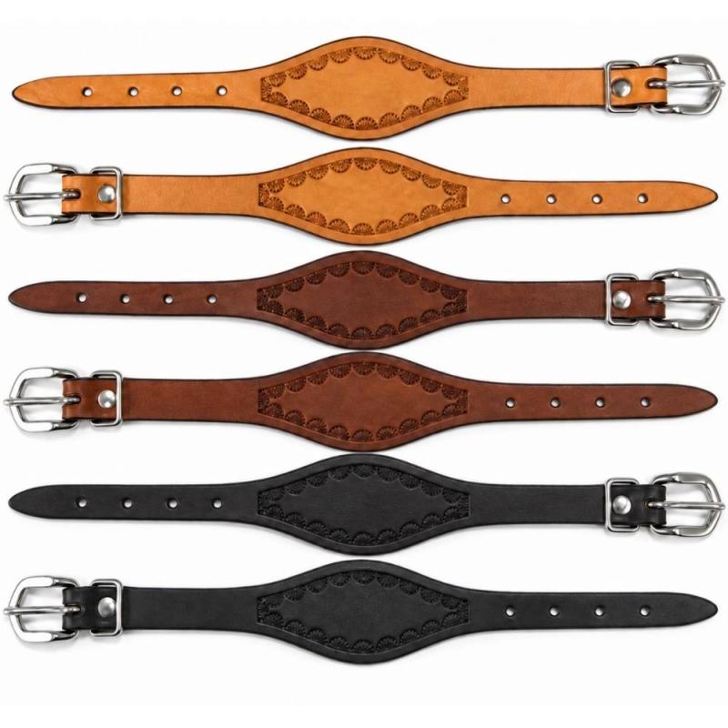 Steigbügelhalteriemen Hobble Straps in drei verschiedenen Brauntönen