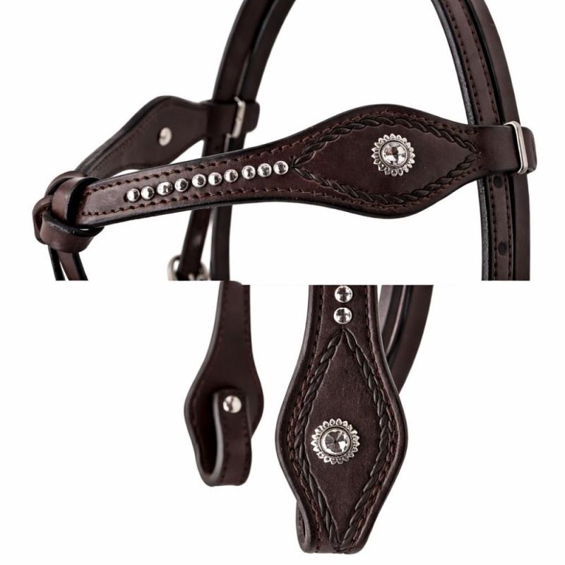 Dark Knotted with Dots Headstall
