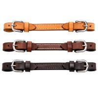 Kinnriemen für Westerntrense aus Leder in verschiedenen Brauntönen mit Schnallen, verstellbares Pferdezubehör für Westernreiten