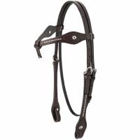 dunkelbraune Westerntrense aus robustem Harness Leder