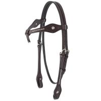 dunkelbraune Westerntrense aus robustem Harness Leder